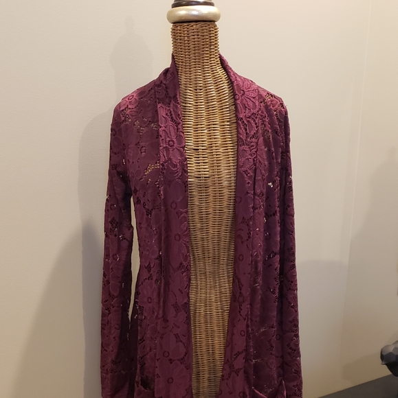 Floral lace long kimono duster - Picture 4 of 8